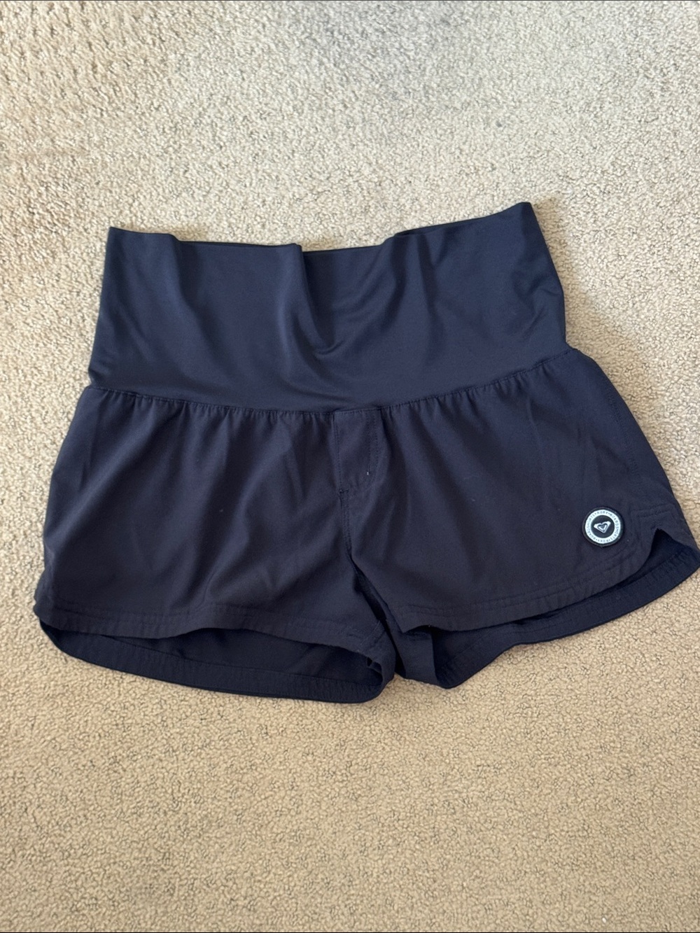 Roxy Black High-Waist Athletic Shorts